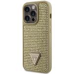 Carcasa Guess Rhinestone Triangle compatibila cu iPhone 14 Pro, Gold 3 - lerato.ro