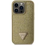Carcasa Guess Rhinestone Triangle compatibila cu iPhone 14 Pro, Gold 2 - lerato.ro