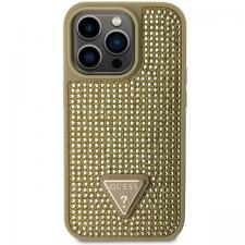 Carcasa Guess Rhinestone Triangle compatibila cu iPhone 14 Pro, Gold