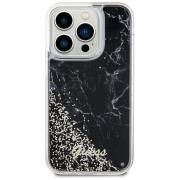 Carcasa Guess Liquid Glitter Marble compatibila cu iPhone 14 Pro, Negru