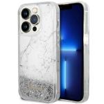 Carcasa Guess Liquid Glitter Marble compatibila cu iPhone 14 Pro, Alb 4 - lerato.ro