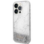 Carcasa Guess Liquid Glitter Marble compatibila cu iPhone 14 Pro, Alb 3 - lerato.ro