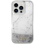 Carcasa Guess Liquid Glitter Marble compatibila cu iPhone 14 Pro, Alb 2 - lerato.ro