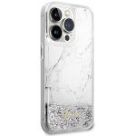 Carcasa Guess Liquid Glitter Marble compatibila cu iPhone 14 Pro, Alb 5 - lerato.ro