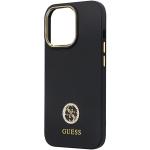 Carcasa Guess Silicon Logo Strass 4G compatibila cu iPhone 13 Pro / 13, Negru 7 - lerato.ro