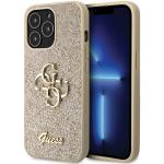 Carcasa Guess Glitter Script Big 4G compatibila cu iPhone 13 Pro / 13, Gold 4 - lerato.ro