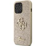 Carcasa Guess Glitter Script Big 4G compatibila cu iPhone 13 Pro / 13, Gold 3 - lerato.ro