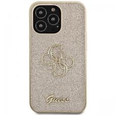 Huse iPhone 13 Pro, Carcasa Guess Glitter Script Big 4G compatibila cu iPhone 13 Pro / 13, Gold, lerato.ro