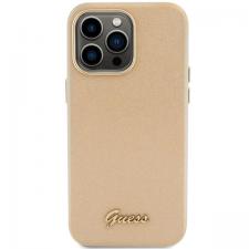 Carcasa Guess Glitter Glossy Script compatibila cu iPhone 15 Pro, Gold