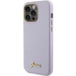 Carcasa Guess Glitter Glossy Script compatibila cu iPhone 15 Pro, Mov 3 - lerato.ro