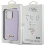 Carcasa Guess Glitter Glossy Script compatibila cu iPhone 15 Pro, Mov 9 - lerato.ro