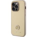 Carcasa Guess Strass Metal Logo compatibila cu iPhone 15 Pro, Gold 3 - lerato.ro