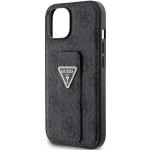 Carcasa Guess Grip Stand 4G Triangle Strass Logo compatibila cu iPhone 15, Negru 7 - lerato.ro