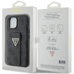 Carcasa Guess Grip Stand 4G Triangle Strass Logo compatibila cu iPhone 15, Negru 9 - lerato.ro
