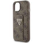 Carcasa Guess Grip Stand 4G Triangle Strass Logo compatibila cu iPhone 15, Maro 7 - lerato.ro