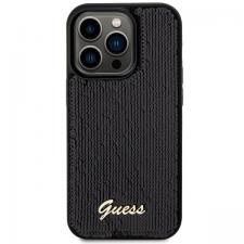 Carcasa Guess Sequin Script Metal compatibila cu iPhone 13 Pro Max, Negru