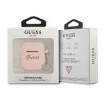 Carcasa Guess Silicone Charm Heart Collection compatibila cu Apple AirPods 1/2, Roz 4 - lerato.ro