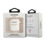 Carcasa Guess Silicone Glitter compatibila cu Apple AirPods 1/2, Alb 4 - lerato.ro