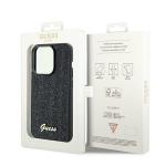 Carcasa Guess Disco Metal Script compatibila cu iPhone 13 Pro / 13, Negru 9 - lerato.ro