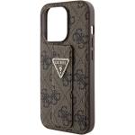 Carcasa Guess Grip Stand 4G Triangle Strass Logo compatibila cu iPhone 15 Pro Max, Maro 8 - lerato.ro