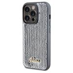 Carcasa Guess Sequin Script Metal compatibila cu iPhone 14 Pro, Silver 3 - lerato.ro