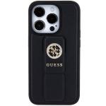 Carcasa Guess Grip Stand 4G Saffiano Strass Logo compatibila cu iPhone 15 Pro Max, Negru 2 - lerato.ro