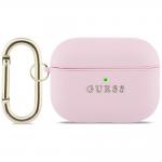 Carcasa Guess Grained Classic Logo compatibila cu Apple AirPods Pro 3, Roz 2 - lerato.ro