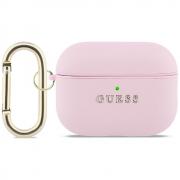 Carcasa Guess Grained Classic Logo compatibila cu Apple AirPods Pro 3, Roz