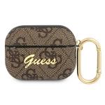 Carcasa Guess 4G Script Metal Collection compatibila cu Apple AirPods Pro, Maro 2 - lerato.ro