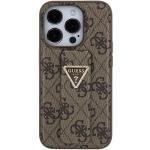 Carcasa Guess Grip Stand 4G Triangle Strass Logo compatibila cu iPhone 15 Pro, Maro 2 - lerato.ro