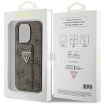 Carcasa Guess Grip Stand 4G Triangle Strass Logo compatibila cu iPhone 15 Pro, Maro 10 - lerato.ro
