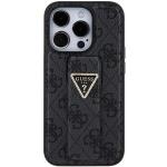 Carcasa Guess Grip Stand 4G Triangle Strass Logo compatibila cu iPhone 15 Pro Max, Negru 2 - lerato.ro