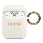 Carcasa Guess Silicone Glitter compatibila cu Apple AirPods 1/2, White 2 - lerato.ro