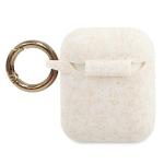 Carcasa Guess Silicone Glitter compatibila cu Apple AirPods 1/2, White 3 - lerato.ro