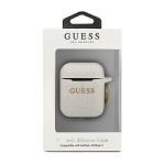 Carcasa Guess Silicone Glitter compatibila cu Apple AirPods 1/2, White 4 - lerato.ro