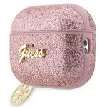 Carcasa Guess Glitter Flake 4G Charm compatibila cu Apple AirPods Pro 2, Roz 4 - lerato.ro