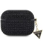 Carcasa Guess Rhinestone Triangle Charm compatibila cu Apple AirPods Pro 2, Negru 2 - lerato.ro