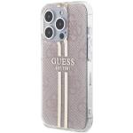 Carcasa Guess IML 4G Gold Stripe compatibila cu iPhone 15 Pro, Roz 3 - lerato.ro