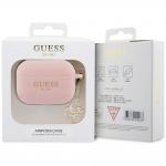 Carcasa Guess Liquid Silicone Glitter Triangle Charm compatibila cu Apple AirPods Pro 2, Roz 6 - lerato.ro