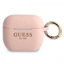 Carcasa Guess Silicone Glitter compatibila cu Apple AirPods 3, Roz