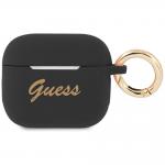 Carcasa Guess Silicone Vintage Script compatibila cu Apple AirPods 3, Negru 2 - lerato.ro