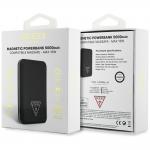 Baterie externa Guess Grained Triangle compatibila MagSafe, 5000mAh, PD 20W, Incarcare Wireless 15W, USB-C, Negru 6 - lerato.ro