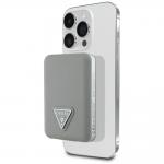 Baterie externa portabila Guess Grained Triangle compatibila cu MagSafe, 5000 mAh, PD 20W, Incarcare Wireless 15W, USB-C, Bej 3 - lerato.ro