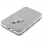 Baterie externa portabila Guess Grained Triangle compatibila cu MagSafe, 5000 mAh, PD 20W, Incarcare Wireless 15W, USB-C, Bej 5 - lerato.ro