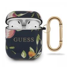 Carcasa Guess N.3 Flower Collection compatibila cu Apple AirPods 1/2, Albastru