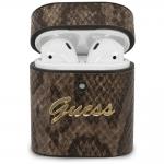 Carcasa Guess Python Collection compatibila cu Apple AirPods 1/2, Maro 2 - lerato.ro