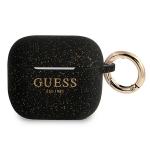 Carcasa Guess Silicone Glitter compatibila cu Apple AirPods 3, Negru 2 - lerato.ro