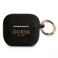 Carcasa Guess Silicone Glitter compatibila cu Apple AirPods 3, Negru
