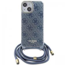 Huse si carcase iPhone 14, Carcasa Guess Crossbody Cord 4G Print compatibila cu iPhone 15 / 14 / 13, Albastru, lerato.ro