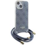 Carcasa Guess Crossbody Cord 4G Print compatibila cu iPhone 15 / 14 / 13, Albastru 4 - lerato.ro